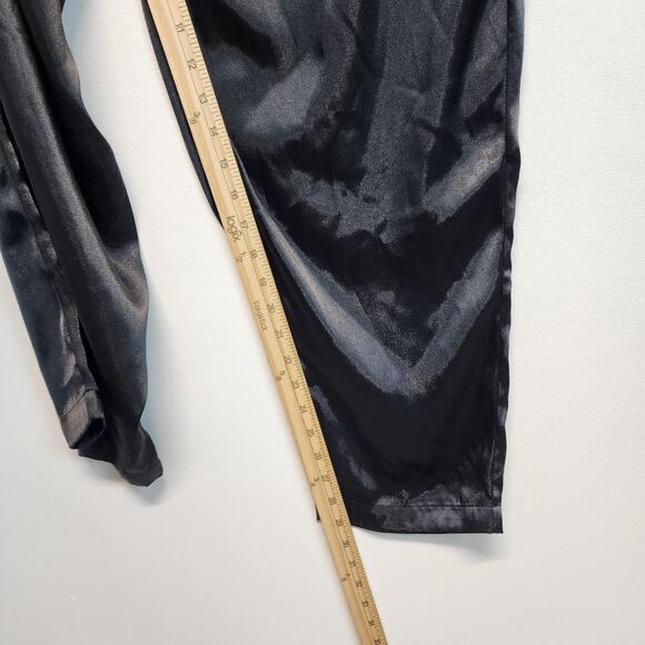 Vintage Ivy & Annabelle Floral Satin Pajama Set Size L Elastic Waist Pants - Picture 11 of 14